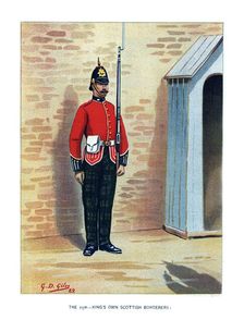 The 25th King's Own Scottish Borderers c1890.Artist: Geoffrey Douglas Giles