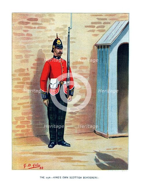 'The 25th King's Own Scottish Borderers', c1890.Artist: Geoffrey Douglas Giles