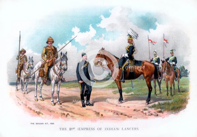 'The 21st (Empress of India's) Lancers', 1900. Artist: R Simkin