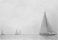 The 23-metre cutter Astra sailing close-hauled, 1935. Creator: Kirk & Sons of Cowes