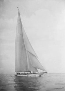 The 23 Metre Candida sailing close-hauled, 1935. Creator: Kirk & Sons of Cowes