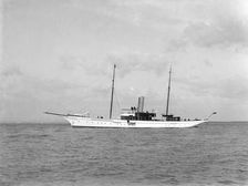 The 357 ton steam yacht Yarta at anchor, 1922. Creator: Kirk & Sons of Cowes
