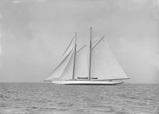 The 380 ton A Class schooner Margherita sailing close-hauled, 1913. Creator: Kirk & Sons of Cowes