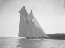 The 380 ton A Class schooner Margherita sailing close-hauled, 1913. Creator: Kirk & Sons of Cowes