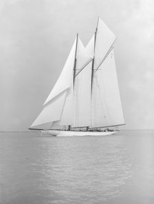 The 380 ton A Class schooner Margherita sailing close-hauled, 1913. Creator: Kirk & Sons of Cowes