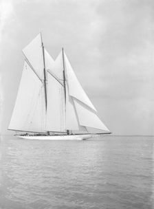 The 380 ton A Class schooner Margherita sailing close-hauled, 1913. Creator: Kirk & Sons of Cowes