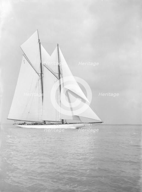 The 380 ton A Class schooner 'Margherita' sailing close-hauled, 1913. Creator: Kirk & Sons of Cowes.