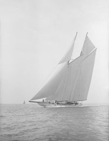 The 380 ton A Class schooner Margherita sailing close-hauled, 1913. Creator: Kirk & Sons of Cowes