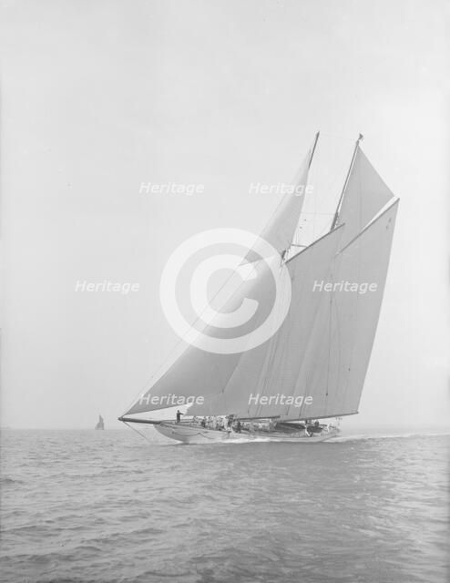 The 380 ton A Class schooner 'Margherita' sailing close-hauled, 1913. Creator: Kirk & Sons of Cowes.
