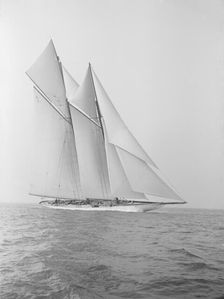 The 380 ton A Class schooner Margherita sailing close-hauled, 1913. Creator: Kirk & Sons of Cowes