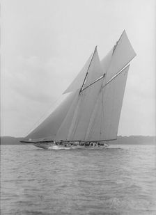 The 380 ton A Class schooner Margherita sailing close-hauled, 1913. Creator: Kirk & Sons of Cowes