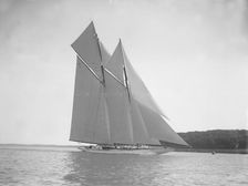 The 380 ton A Class schooner Margherita sailing close-hauled, 1913. Creator: Kirk & Sons of Cowes