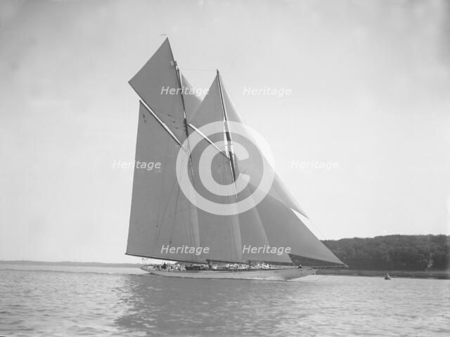 The 380 ton A Class schooner 'Margherita' sailing close-hauled, 1913. Creator: Kirk & Sons of Cowes.