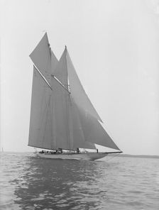 The 380 ton A Class schooner Margherita sailing close-hauled, 1913. Creator: Kirk & Sons of Cowes