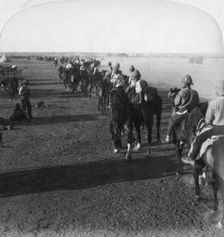 The 38th Battery at the Modder before taking part in Roberts advance, South Africa, Boer War, 1900.Artist: Underwood & Underwood