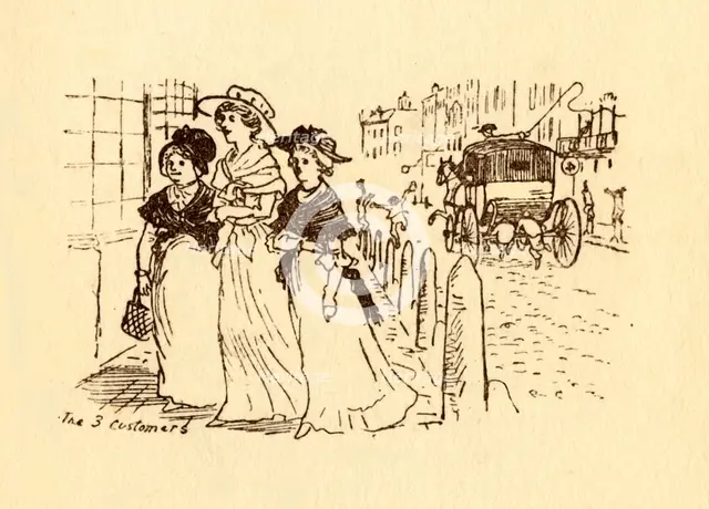'The 3 Customers', 1878, (c1918).  Creator: Randolph Caldecott.