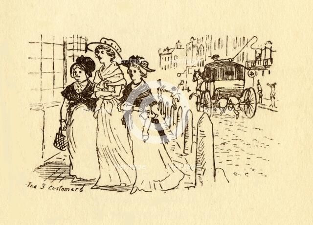 'The 3 Customers', 1878, (c1918).  Creator: Randolph Caldecott.