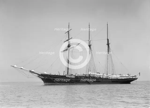 The 3 masted auxiliary schooner 'St George', 1911. Creator: Kirk & Sons of Cowes.