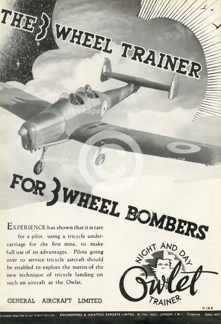 'The 3 Wheel Trainer For 3 Wheel Bombers', 1941.  Creator: Unknown.