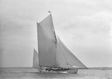 The 30 ton yawl Palmosa under sail, 1911. Creator: Kirk & Sons of Cowes
