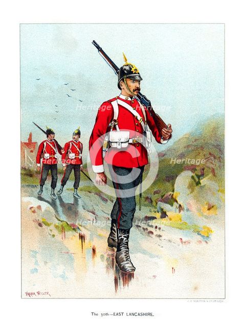 'The 30th East Lancashire', c1890.Artist: Geoffrey Douglas Giles