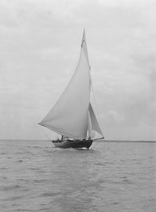 The 32 metre ketch Joyette running downwind, 1922. Creator: Kirk & Sons of Cowes