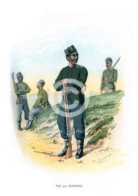 'The 3rd Goorkhas', c1890.Artist: H Bunnett