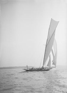 The 45 ton cutter Varia under sail, 1911. Creator: Kirk & Sons of Cowes