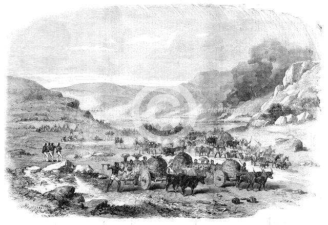 The 45th Regiment, Native Infantry, Burning a Santhal Village and Recovering Plunder, 1856.  Creator: Unknown.