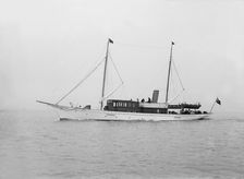 The 49 ton steam yacht Nordissa under way, 1914. Creator: Kirk & Sons of Cowes