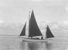 The 4 ton yawl Mandy under sail, 1922. Creator: Kirk & Sons of Cowes