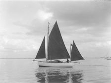 The 4 ton yawl Mandy under sail, 1922. Creator: Kirk & Sons of Cowes