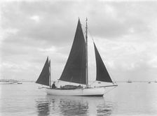 The 4 ton yawl Mandy under sail, 1922. Creator: Kirk & Sons of Cowes