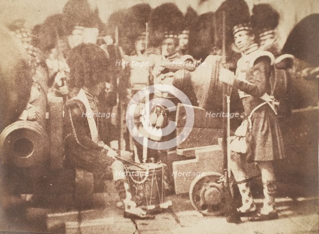 The 42nd Gordon Highlanders, Edinburgh Castle, 1843-47. Creators: David Octavius Hill, Robert Adamson, Hill & Adamson.