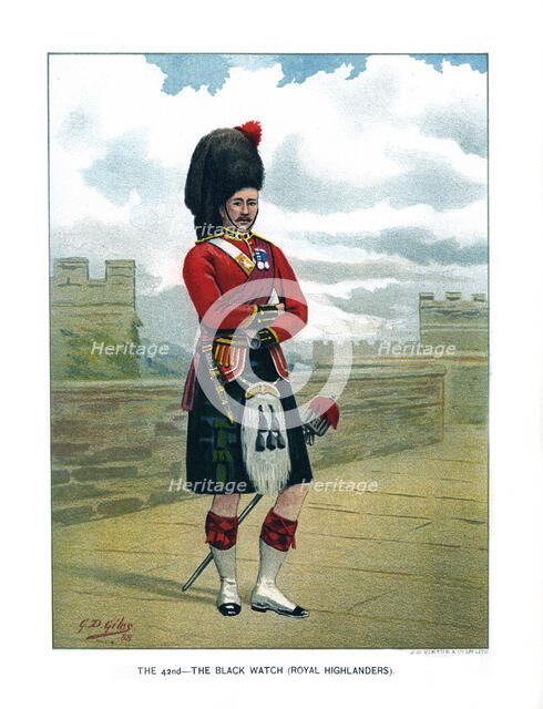 'The 42nd, The Black Watch (Royal Highlanders)', c1890.Artist: Geoffrey Douglas Giles