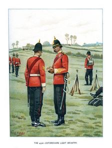 The 43rd Oxfordshire Light Infantry c1890.Artist: Geoffrey Douglas Giles