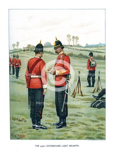 The 43rd Oxfordshire Light Infantry', c1890.Artist: Geoffrey Douglas Giles