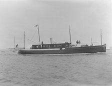 The 65 ton motor yacht Mairi under way, 1921. Creator: Kirk & Sons of Cowes