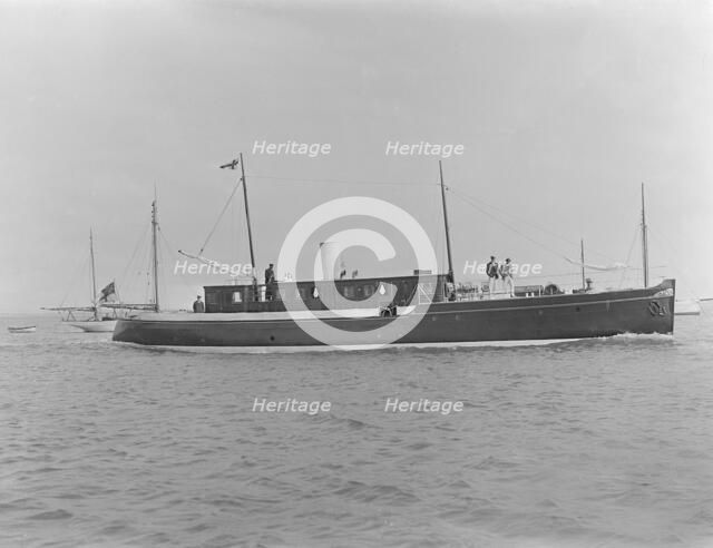 The 65 ton motor yacht 'Mairi' under way, 1921. Creator: Kirk & Sons of Cowes.