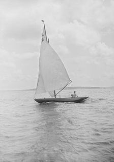 The 6 Metre Class The Whim sailing downwind, 1912. Creator: Kirk & Sons of Cowes