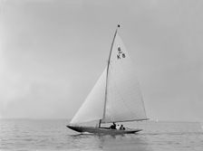 The 6 Metre sailing yacht Whimbret (K8), 1921. Creator: Kirk & Sons of Cowes