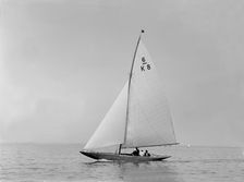 The 6 Metre sailing yacht Whimbret (K8), 1921. Creator: Kirk & Sons of Cowes