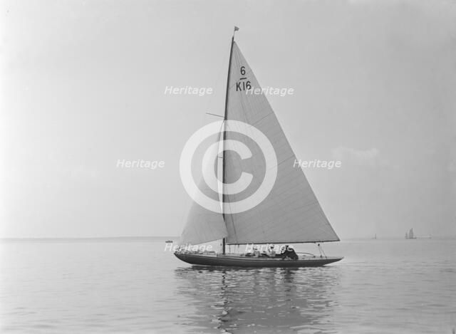 The 6 Metre sailing yacht 'Jean', 1922. Creator: Kirk & Sons of Cowes.