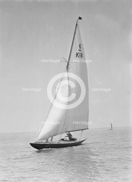 The 6 Metre sailing yacht 'Patience', 1922. Creator: Kirk & Sons of Cowes.