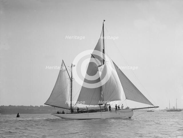 The 60 ft ketch 'Linth', 1912. Creator: Kirk & Sons of Cowes.