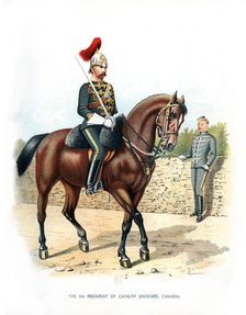 The 6th Regiment of Cavalry (Hussars, Canada) c1890.Artist: H Bunnett