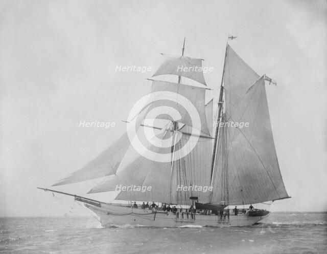 The 76 ton schooner 'Lisette' under sail. Creator: Kirk & Sons of Cowes.