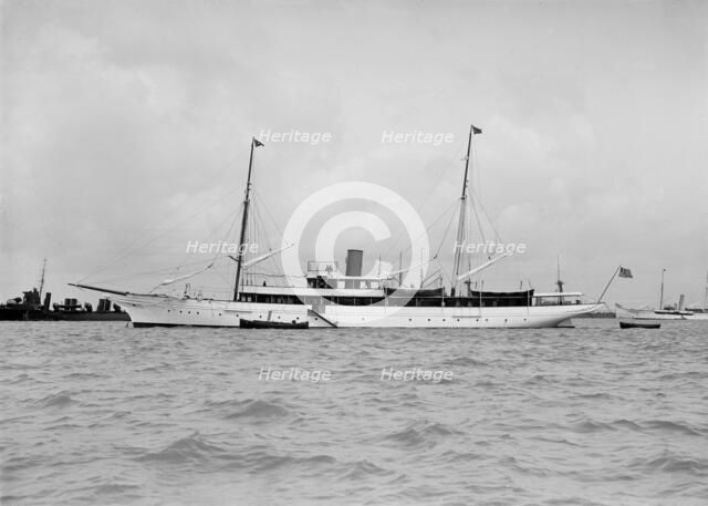 The 766-ton steam yacht 'Sayonara', 1912. Creator: Kirk & Sons of Cowes.