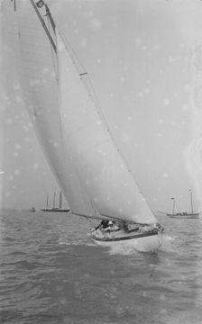 The 7 Metre Ginerva (K7) under sail. Creator: Kirk & Sons of Cowes