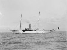 The 70 ton steam yacht Ombra under way, 1914. Creator: Kirk & Sons of Cowes